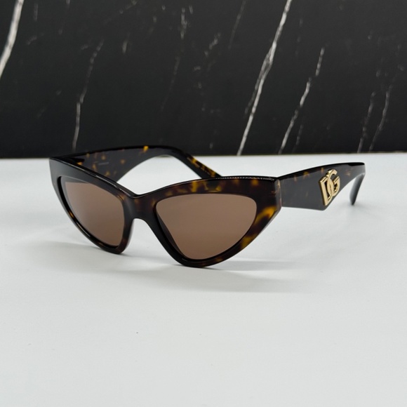 NEW DOLCE&GABBANA CAT EYE WOMEN SUNGLASSES DG4439 502/73 NEW DG 4439 HAVANA - Picture 1 of 12